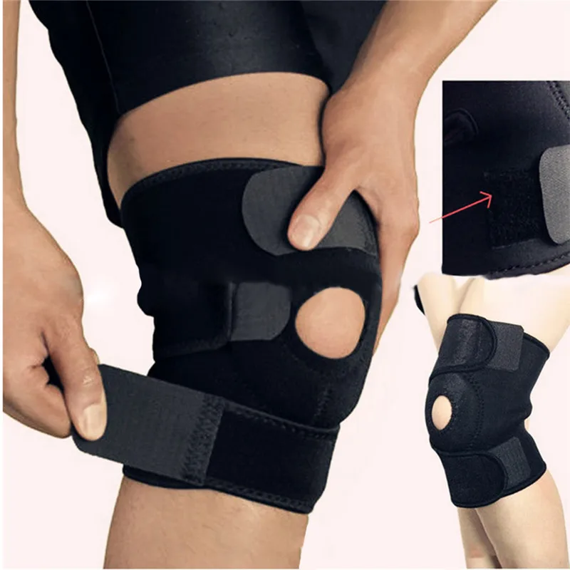 New Adjustable Knee Brace Polycentric Hinges Professional Sports Safety Support Black Pad Guard Protector Strap | Красота и здоровье