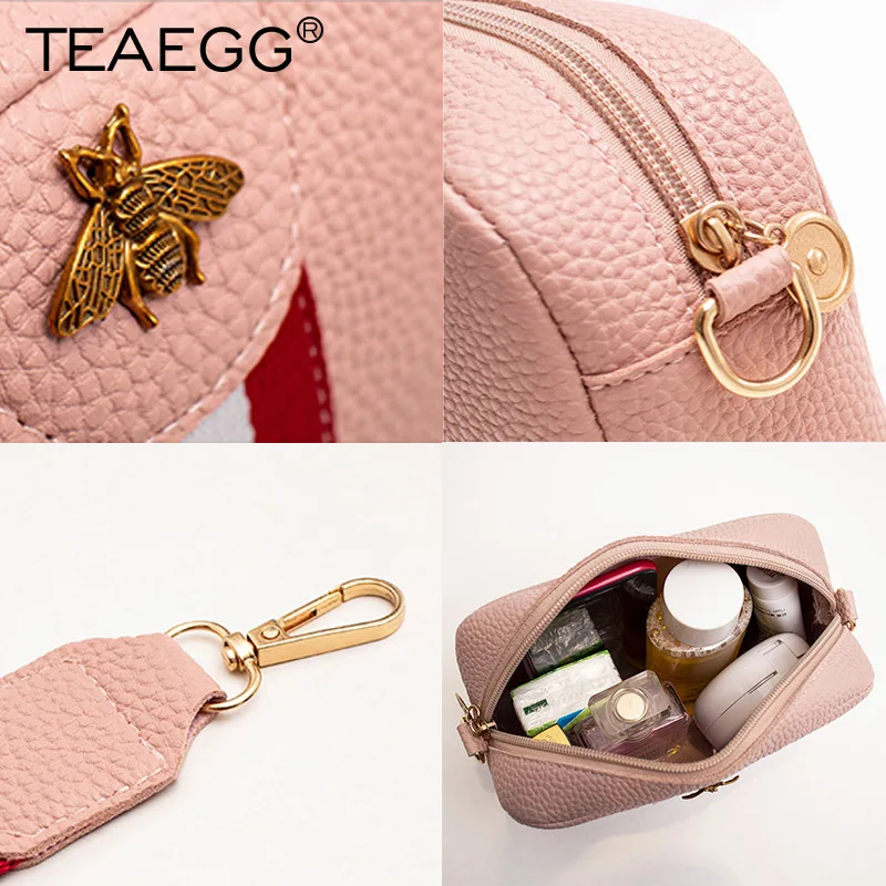 TEAEGG, модный дизайн, Женская Полосатая Сумка в виде пчелы, сумки через плечо, сетчатые Мини женские сумки-мессенджеры Bolsas Feminina