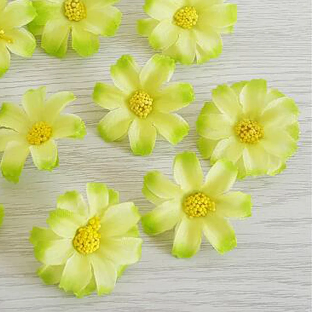 10Pcs Vivid Artificial Daisy Flowers Faux Flower Heads DIY Bouquet Floral Decor