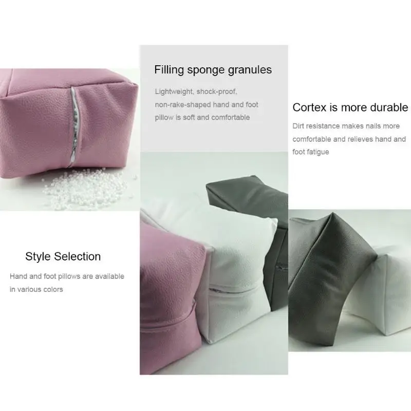 NailPillowNailArtEquipmentHandRestCushionPillowPinkSoftPULeatherFootHandHolderDualUseManicureNailTools