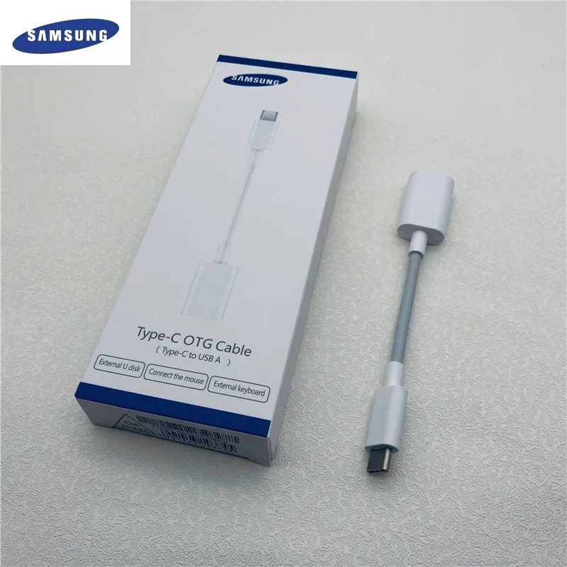 Оригинальный Кабель-адаптер Samsung USB Type C OTG 12 см Тип для разъема A Galaxy S10 S8 S9 Plus Note 10