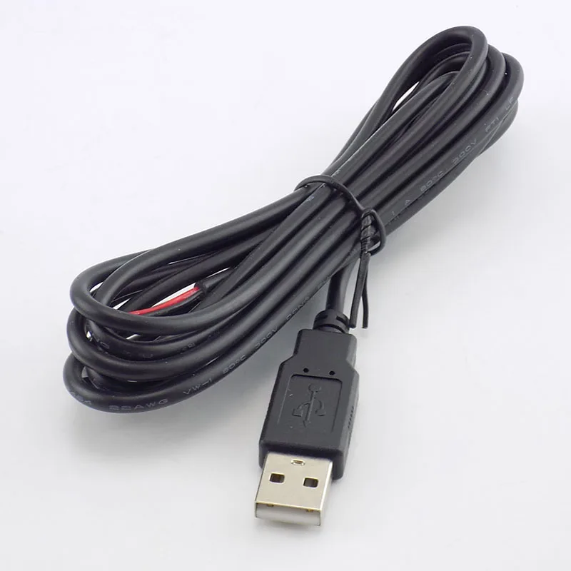 0,3/1/2 M DC 5V USB 2,0 Тип A входящий штекер 2 Pin кабель Питание зарядное устройство для смарт-устройств DIY разъем провода K09