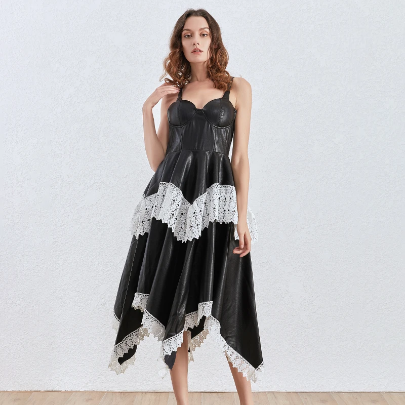 TWOTWINSTYLE Elegant Patchwork Lace Dress For