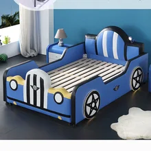 Новое поступление детская кровать из цельного дерева с мультяшным автомобилем