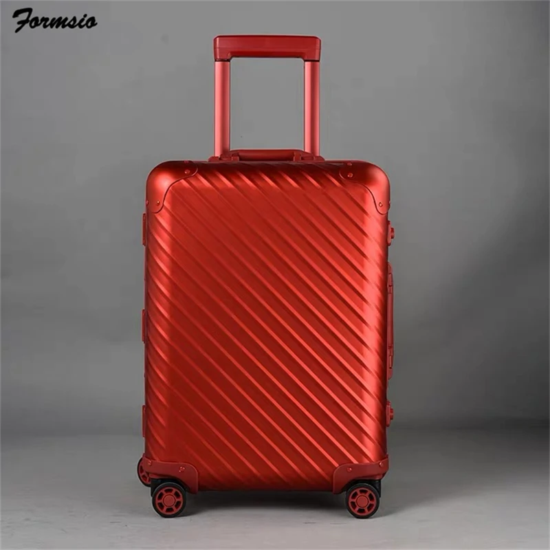 RED Carrylove 2" 26" 2" дюймов Алюминиевый Чемодан вертушка металлическая сумка на колесиках - Цвет: RED