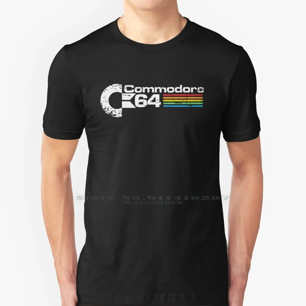 

Старая технология, футболка, 100% чистый хлопок, командор 64, командор C64 Cbm64, компьютер, винтажная технология монитора