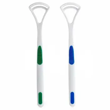 

Tongue Cleaner 2Pcs/Set Tongue Cleaners Scraper Brush Bad Breath Removal Fresh Breath Handle Oral Hygiene Dental Care Cleaning