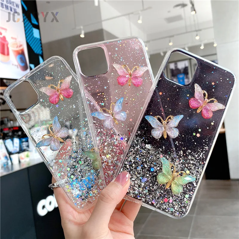 CASELIX iPhone 12 Pro Case Cute Glitter Butterfly Print iPhone 12