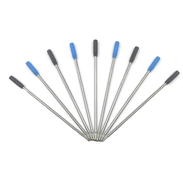 10 pcs Metal ballpoint pen cartridge refill 7cm replacement for oil based rotary refill