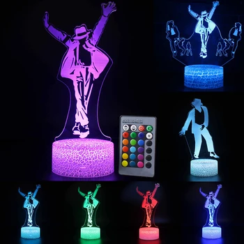 

Remote/Touch Control 3D LED Night Light Fashion Dancer 7/16 Color Change LED Table Desk Lamp Kids Xmas Gift Home decoration D30