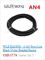 WLR RACING-AN10 10AN AN-10(14,2 мм/0,5" ID) плетеный шланг из нержавеющей стали для подачи топлива и масла шланг для воды одна фута 0,3 м WLR7114-1