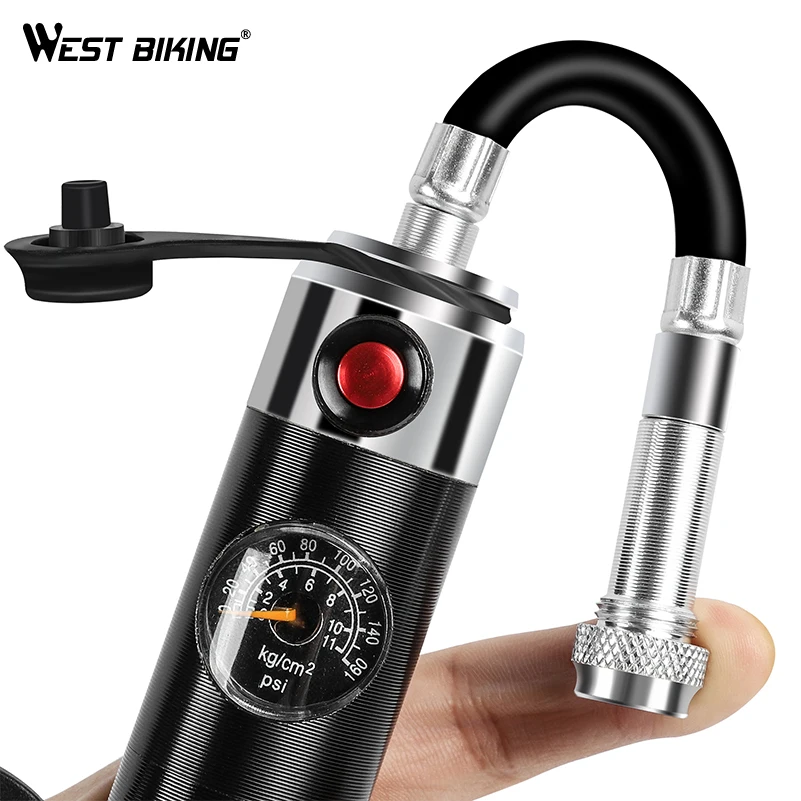 WEST BIKING Портативный велосипед манометр насоса высокое Давление ручной насос