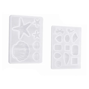 

2 Pack Silicone Mould, Shell Starfish Earring Pendant ,Ocean Pendant Crystal Epoxy Mold for DIY Resin Jewelry Making
