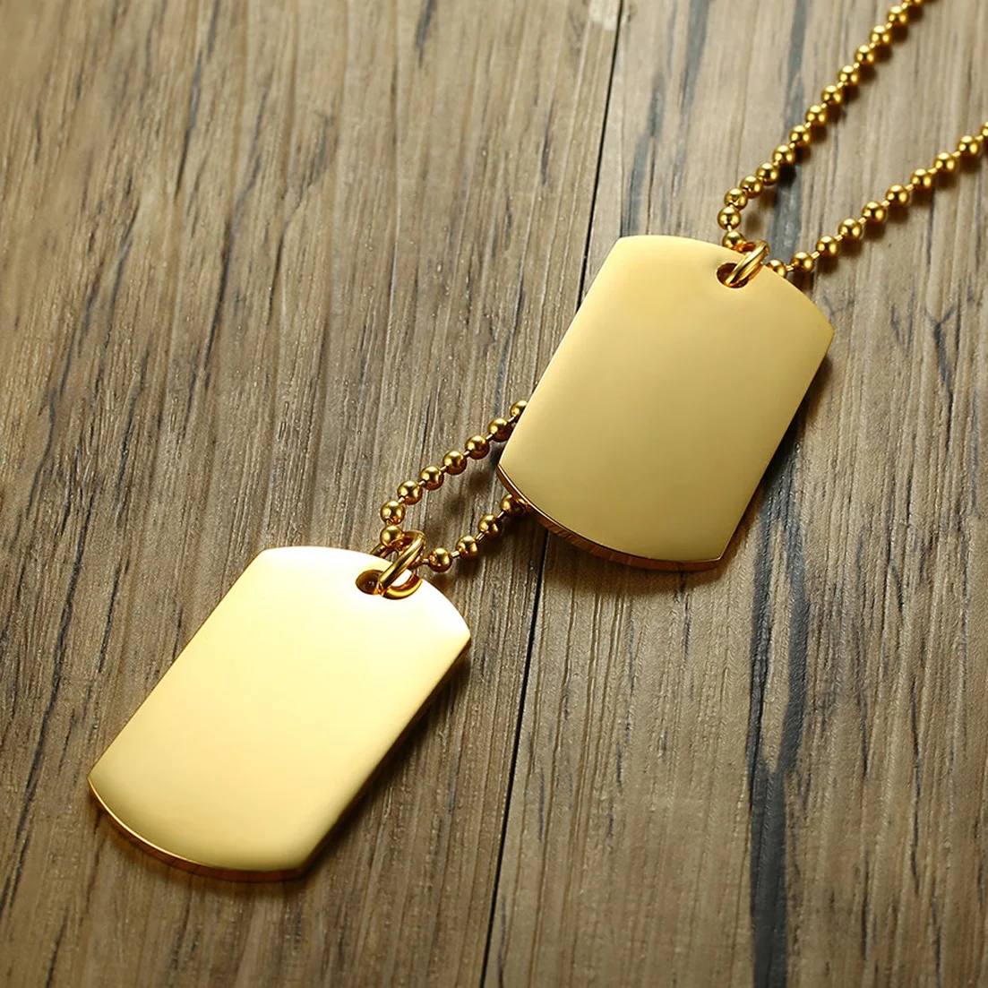Нержавеющая сталь подвески, ожерелья, серебряная Двойная Цепочка Dog Tag пластина армейский Байкерская цепочка Цепочки и ожерелья мужские и женские