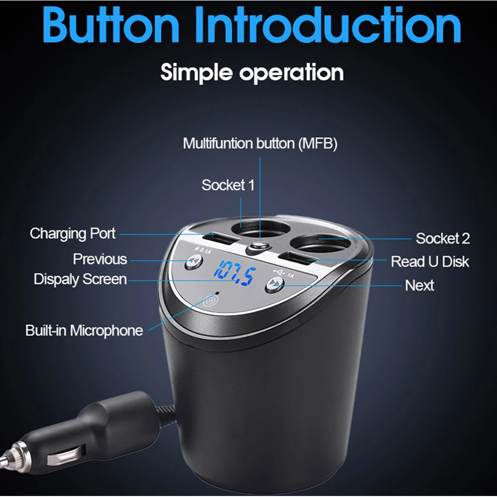 VR robot Bluetooth FM модулятор автомобильный комплект громкой связи двойной
