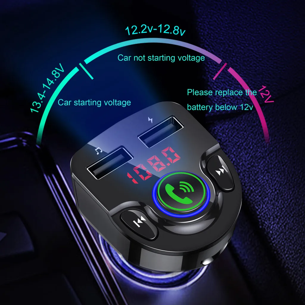 Bluetooth автомобильный беспроводной fm передатчик MP3 радио адаптер комплект 2 USB