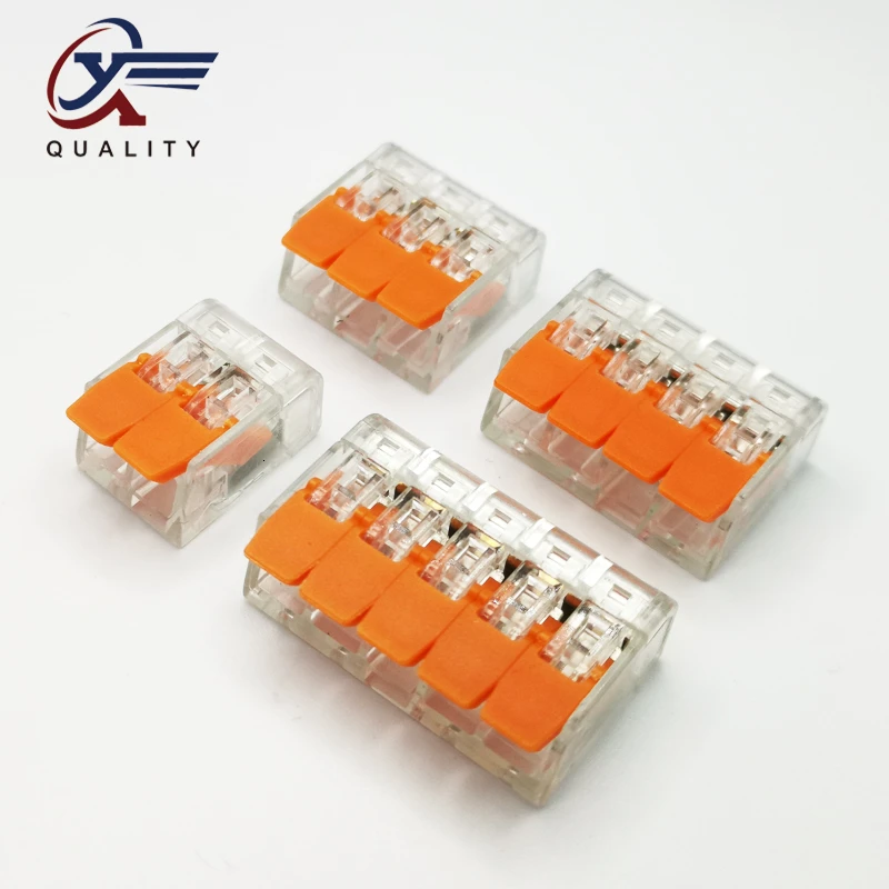 

Electrical Wiring Terminals PCT-222 Orange Household Wire Connectors Terminals For Connection Of Wires push-in Terminal Block