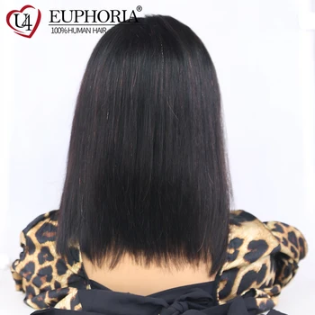 

Natural Color 13X4 Lace Front Bob Wigs Remy Human Hair Lace Wig For Women Brazilian Pre-plucked Natural Hairline Wig EUPHORIA