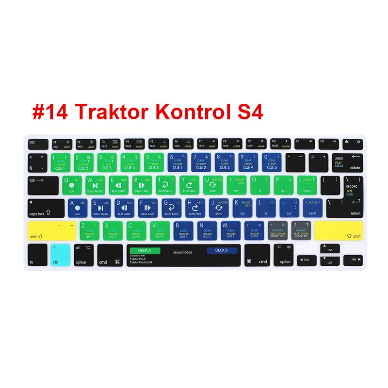 Горячий ключ для macbook pro13 retina 15 17 A1398 A1502 raccourci clavier couverture для Adobe Serato DJ Logic Pro X Live VIM/VI