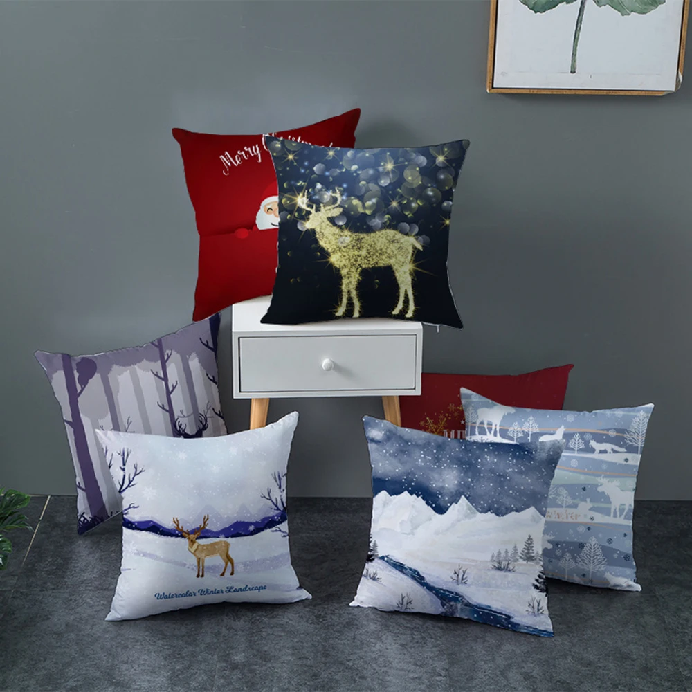 1 шт., 45x45 см, хлопок, лен, Merry Christmas, чехол, подушка, Рождественский Декор для дома, счастливый год, Декор, Рождественский подарок
