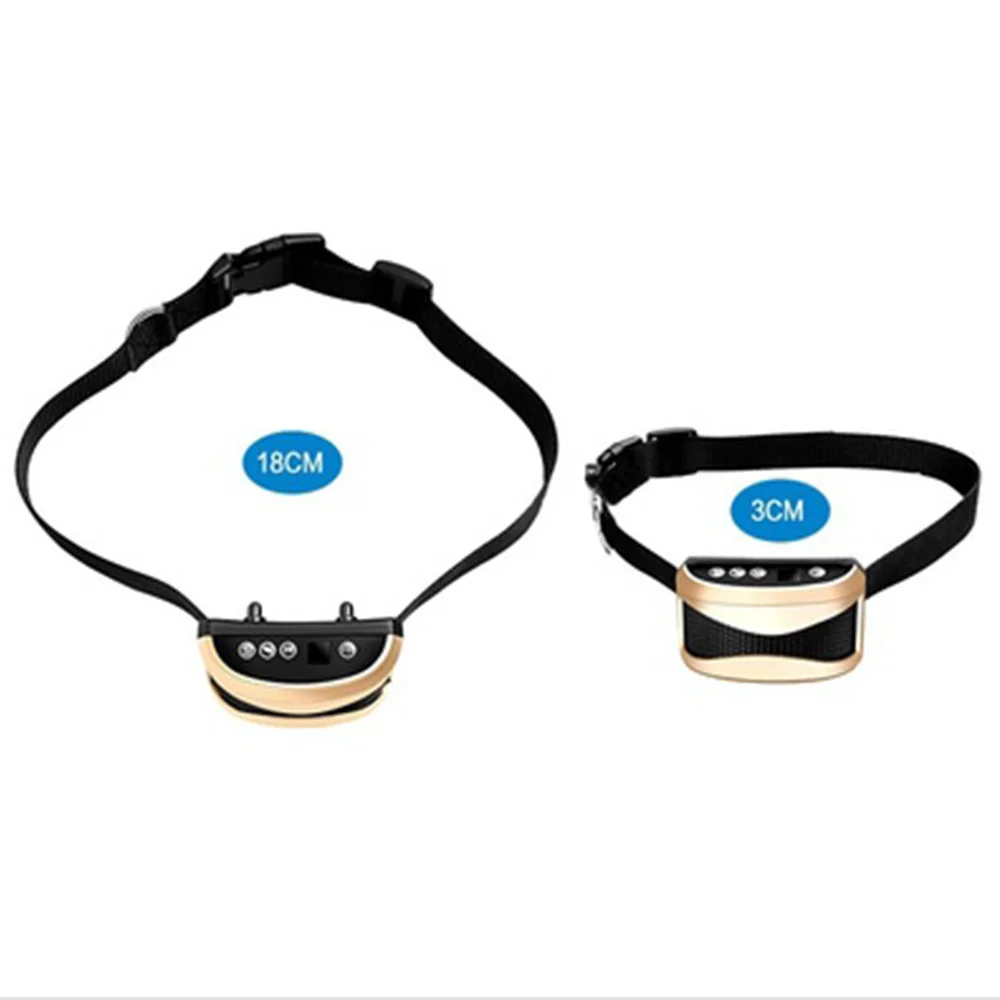 

Dog Training Collar Anti-Bark Waterproof Golden Plastic Neck Band Puppy Accessories Pendant USB Rechargeable Vibration Mode
