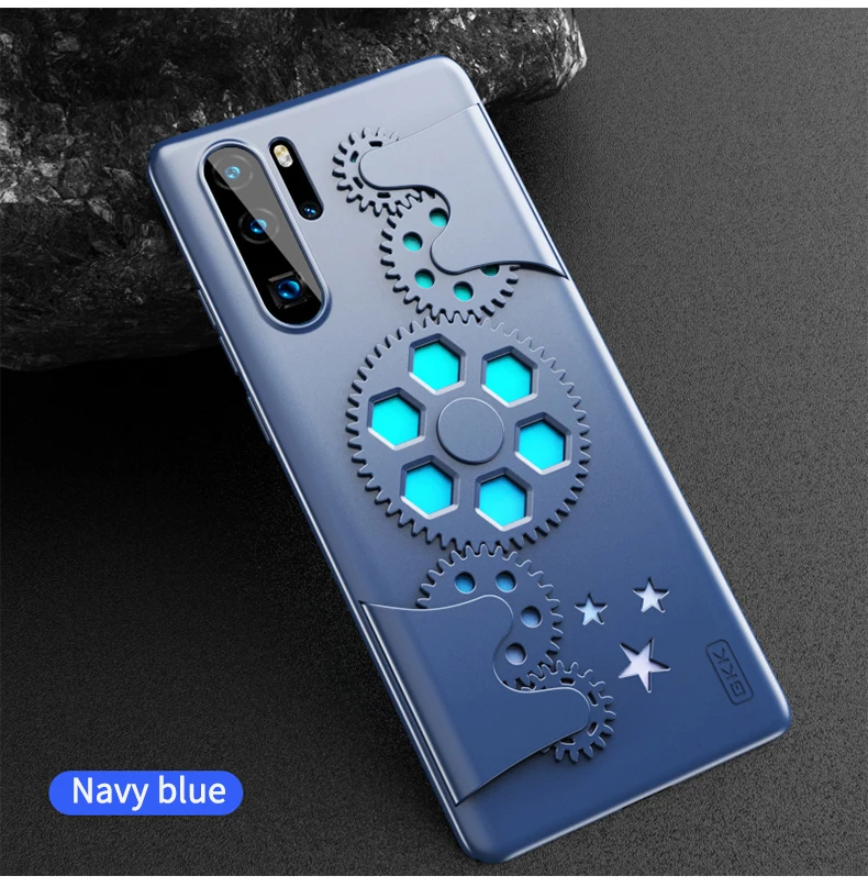 Blue GKK для huawei P30 Pro Чехол механика роторная декомпрессионная Шестерня крышка Анти-падение Жесткий ПК ультра-тонкий для huawei P30 чехол - Цвет: Blue