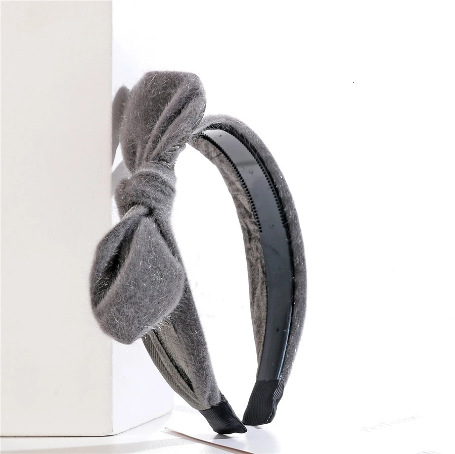 Korean Cute Velvet Hairbands Women Tiara Hoops For Girl Hair Accessories Large Bowknot Teeth Comb Bands Jewelry Party Wholesale