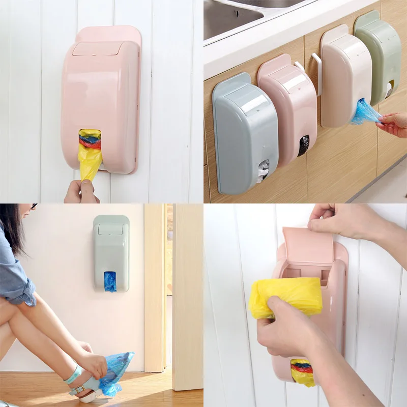 

Kitchen Garbage Bag Storage Box Kitchen Debris Storage Consolidation Box Wall-Mounted Plastic Bag Storage Box
