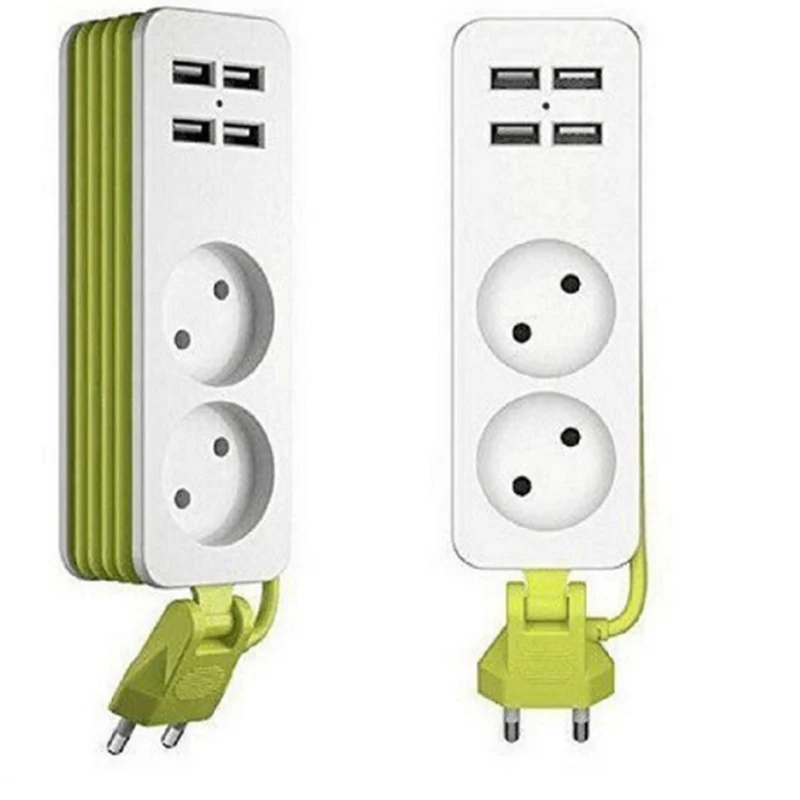 Штепсельная вилка ЕС, сетевой кабель, настенная розетка, портативная 4 usb-порта, мобильные телефоны, планшеты для смартфонов
