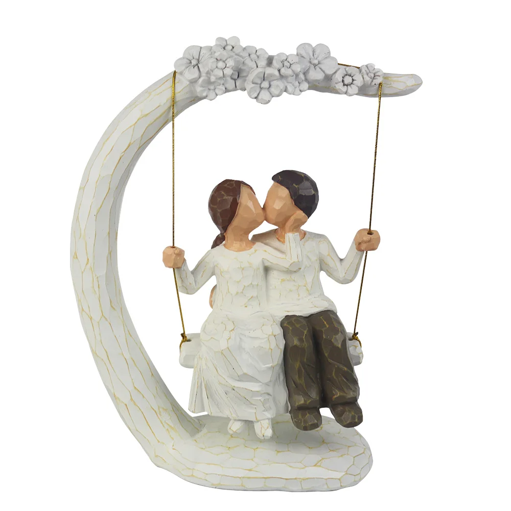 

Romantic Couple Figurines in Love, 9Inch Hand Painted Sweet Loving Together Couple Sculpture to Remember Beautiful Moment