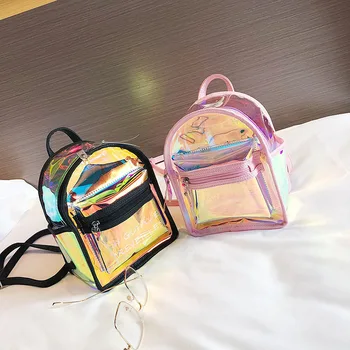 

2019 Tide Season Both Shoulders Package Transparent Laser Small Backpack