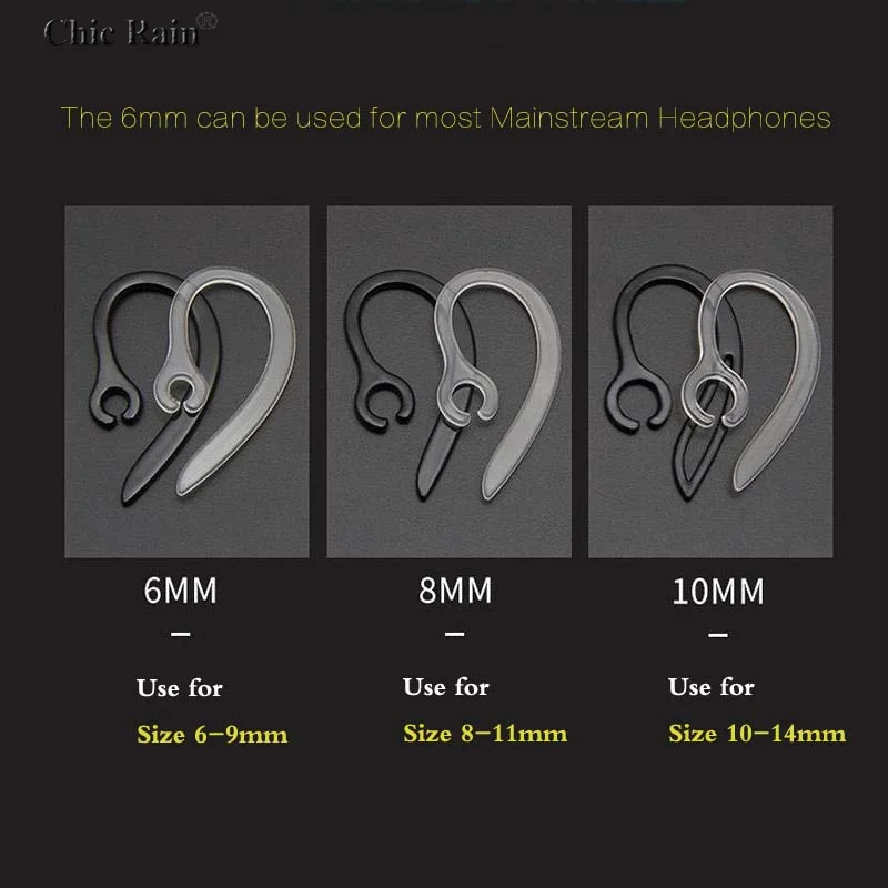 Earhook Bluetooth Earphone headphone silicone Earhooks Loop Clip Headset Ear Hook 6mm 8mm 10mm Replacement Headphone Accessories