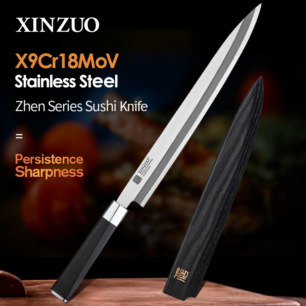 XINZUO 240/300 мм Нож для суши X9Cr18MoV Нержавеющая Сталь Pro янагиба сырой рыбы филе