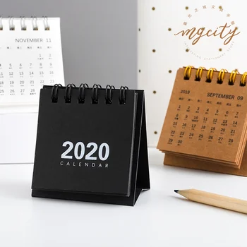 

2020 Retro Kraft Paper Coil Calendar Diy Mini Desk Calendars Daily Schedule Planner Office Decoration Calendar