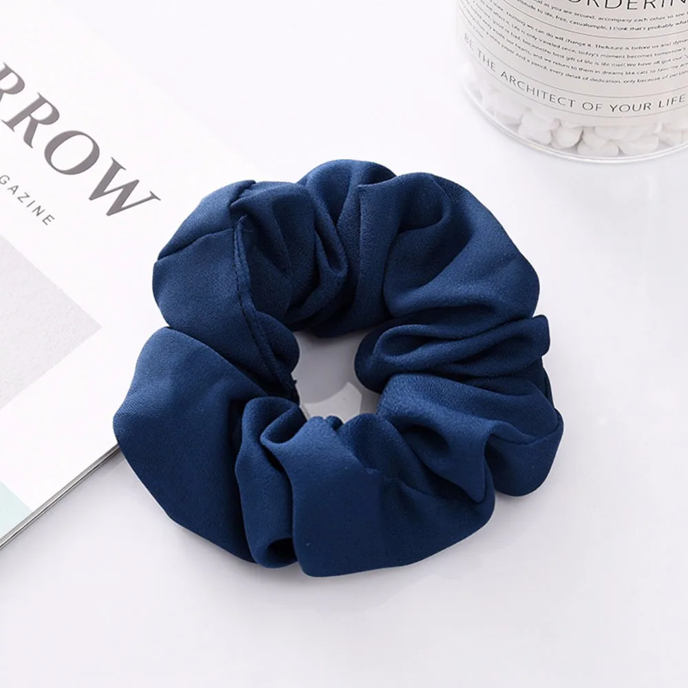Blue 1 шт. женские аксессуары для волос Pelo женские Однотонные резинки для волос конский хвост держатель для волос Веревка шифоновый головной убор для танцев резинка для волос - Цвет: Blue