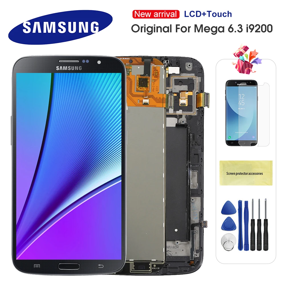 Оригинальный AMOLED для SAMSUNG Galaxy Mega 6 3 i9200 i9205 ЖК-дисплей сенсорный экран дигитайзер в