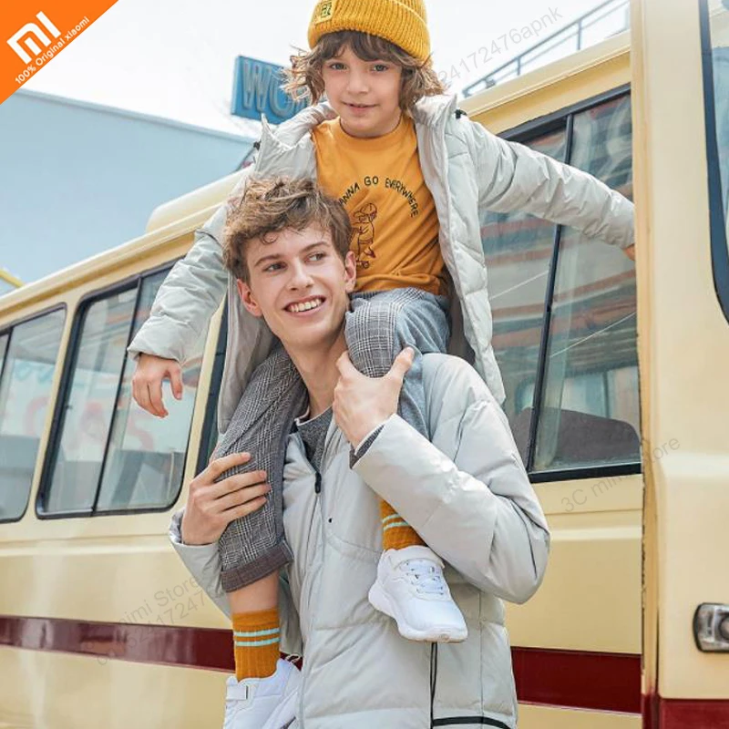 2 цвета xiaomi mijia короткая пуховая куртка с капюшоном для родителей и детей зимняя