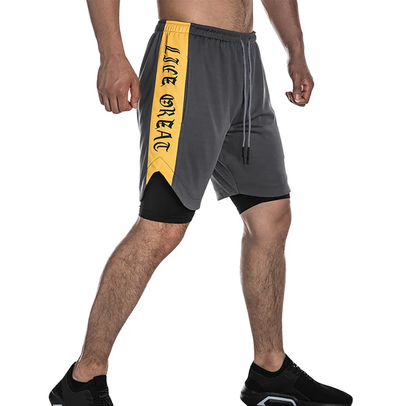 Brand New Summer Men's Double layer Shorts Quicky Dry Running Training Fitness Sportswear Sweat Shorts Workout Shorts 3XL Brand New Summer Men's Double layer Shorts Quicky Dry Running Training Fitness Sportswear Sweat Shorts Workout Shorts 3XL