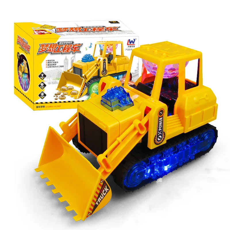 

Model Electric Bulldozer City Architecture Engineering Vehicle Light And Sound Automatic Presentation Children Stall Toy