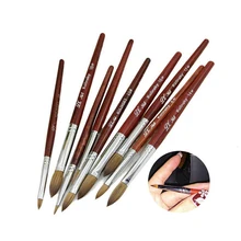 

UV Gel Acrylic Nail Art Brush Sable Hair Brush Manicure Powder Wood Handle Professional Nail Art Tools Flower Drawing Pen