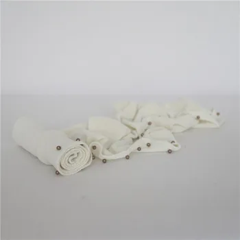 

New Arrival Textured Soft Ivory Stretchy Fabric Neworn Wraps Photography Props Posing Backdrop Layer Baby Swaddle Cocoon