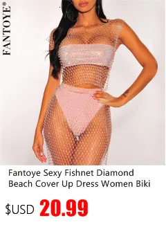Fantoye New Crystal Diamond Shiny Women Pants Summer Sexy Hollow Out Elastic Fishnet Trousers Fashion See Through Beachwear Pant hot pants