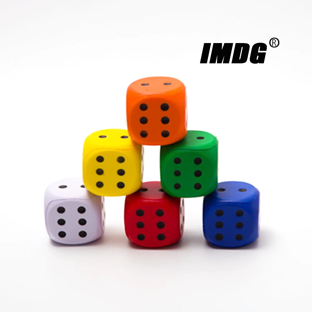 2pcs/pack Sponge Dice 6cm Large Size Colorful Dice Solid Dotted Rounded
