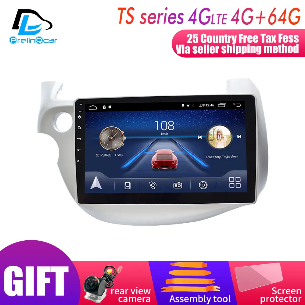 4G Lte Android 9,0 мультимедийная навигационная система для Honda Fit JAZZ 2008-2013 лет автомобильный dvd-плеер Подушка монитор подголовник радио