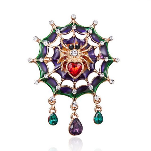 Insect Lizard Ladybug Spider Gecko Brooches Rhinestone Animal Enamel Brooch Pins Women Girls Birthday Festival Jewelry Gift