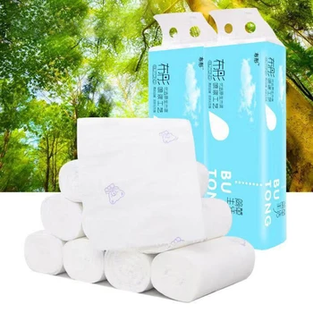 

12 Rolls Household 4 Layers Thicken Toilet Paper Roll Soft Strong Printing Toilet Tissue House Cleaning Supplies Not Easy Break