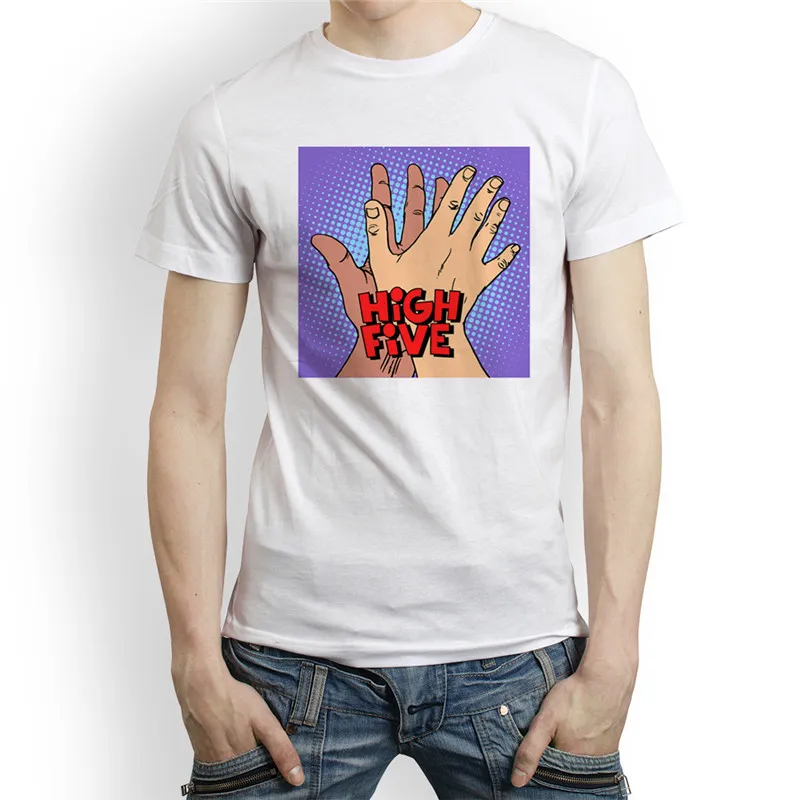 Qlychee Streetwear Funny Words Print Men T Shirt Top Tees Crew Neck Short Sleeve Summer Loose Color Block Male Shirts | Мужская одежда