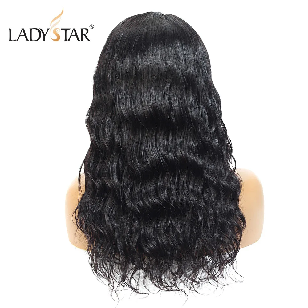LADYSTAR, бразильский Волнистый парик, предварительно выщипанный Т-образный парик на шнурке, волосы remy, натуральный парик, 150% человеческие волосы, парики для черных женщин