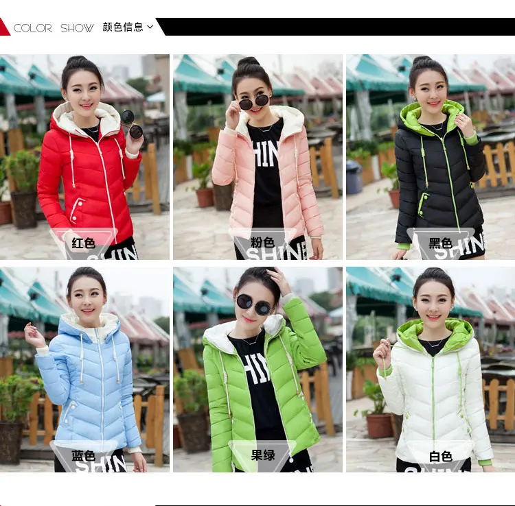 Women' Short White 2021 The New Cotton-Padded Jacket Korean Style Slim Slimming All-Match Stitching Hooded Outwear Y564 lightweight puffer jacket