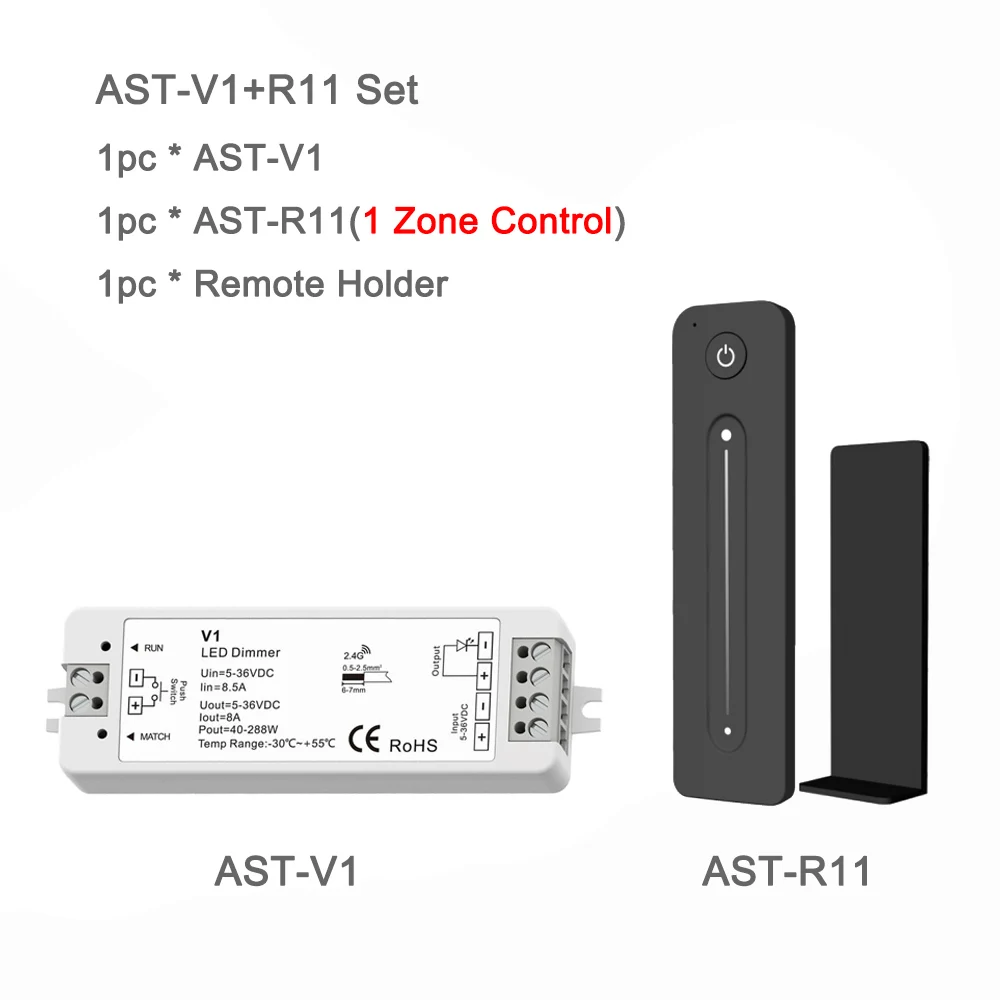12V светодиодный диммер усилитель PWM Беспроводной RF 2,4 г сенсорный пульт дистанционного управления для регулировки 5V 36V 24V 12V led диммер переключатель для одного Цвет Светодиодные ленты света - Цвет: V1 with R11 Set